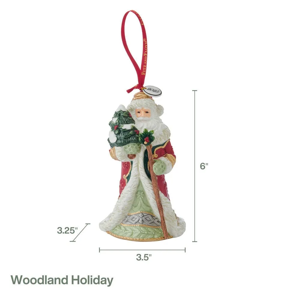 Fitz and Floyd Woodland Holiday campanella Santa 2025 ceramica