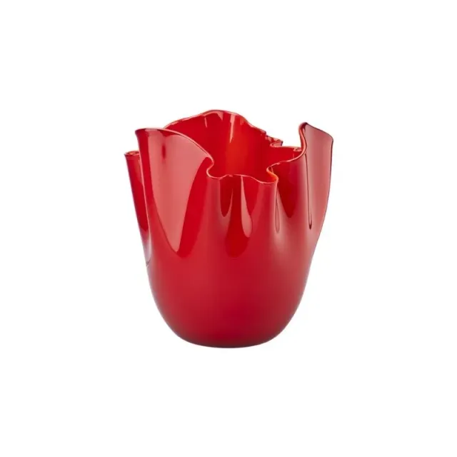 Venini Fazzoletto Opalino vaso vetro soffiato