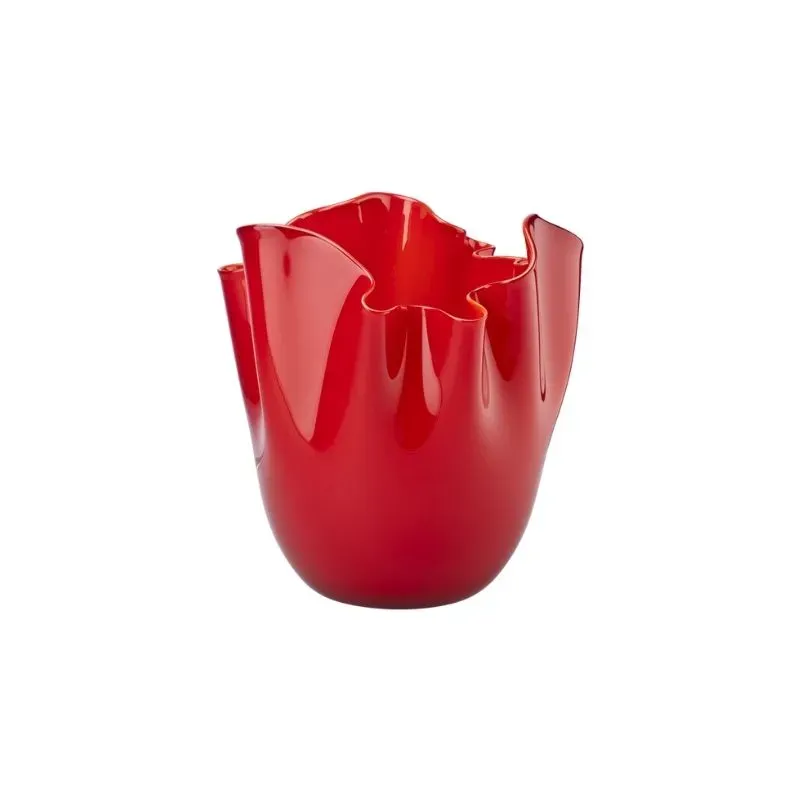 Venini Fazzoletto Opalino vaso vetro soffiato