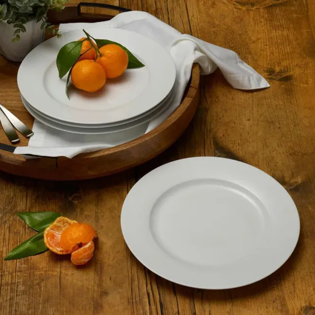 Fitz and Floyd Everyday White Classic Rim piatti piani 4 pezzi