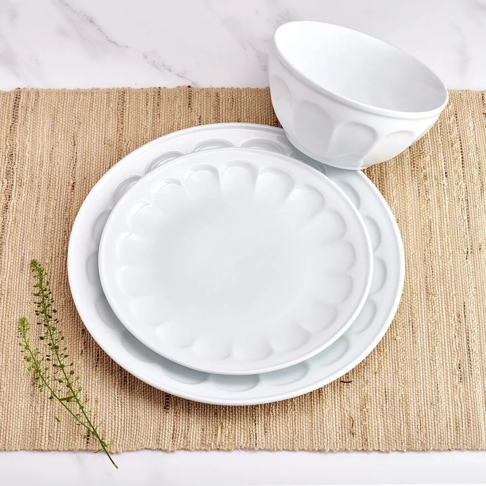 Fitz and Floyd Everyday White Vintage servizio piatti 12 pezzi porcellana