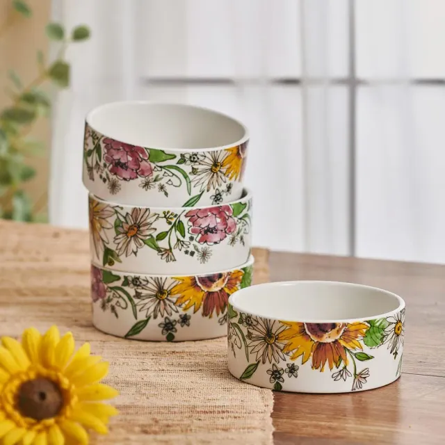 Fitz and Floyd Emi's Garden set 4 ciotoline snack floreali