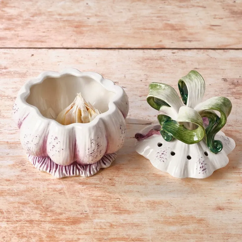 Fitz and Floyd Sicily Green agliiera terracotta verde aglio