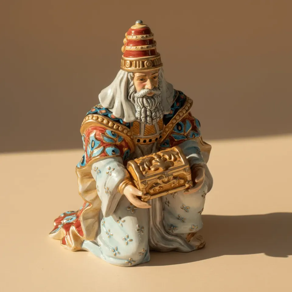 Fitz and Floyd Nativity Re Mago statuina presepe 19,5 cm dipinta a mano