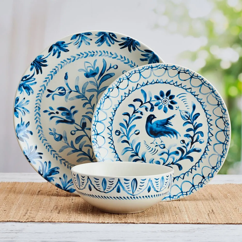 Fitz and Floyd Sicily Blue piatto insalata blu 23 cm gres