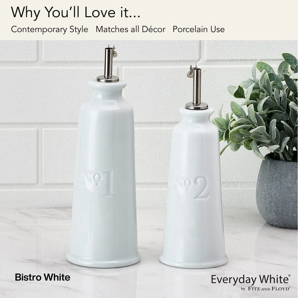 Fitz and Floyd Everyday White Bistro oliera porcellana 2 pezzi