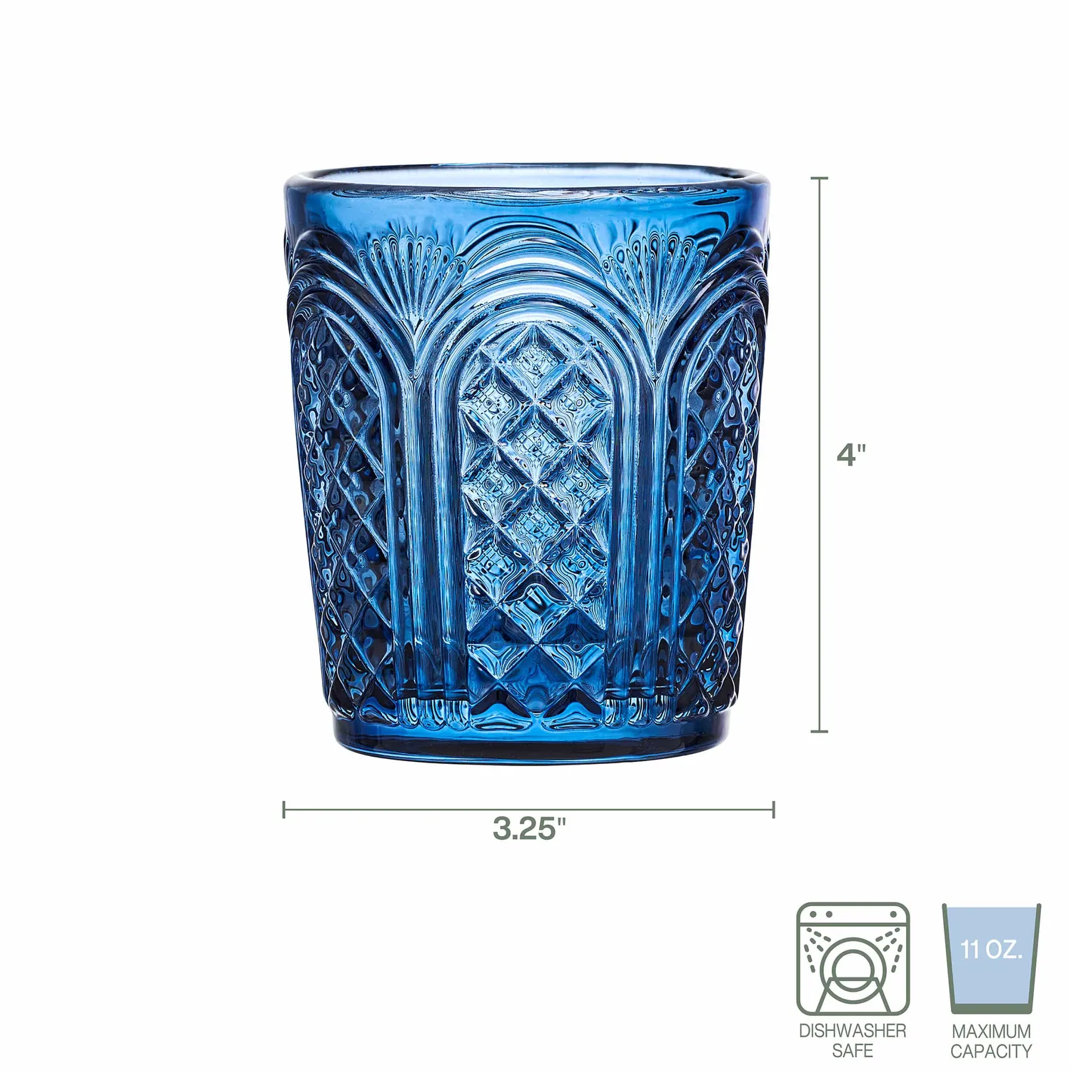 Fitz and Floyd Sicily Blue bicchieri whisky 4 pezzi blu