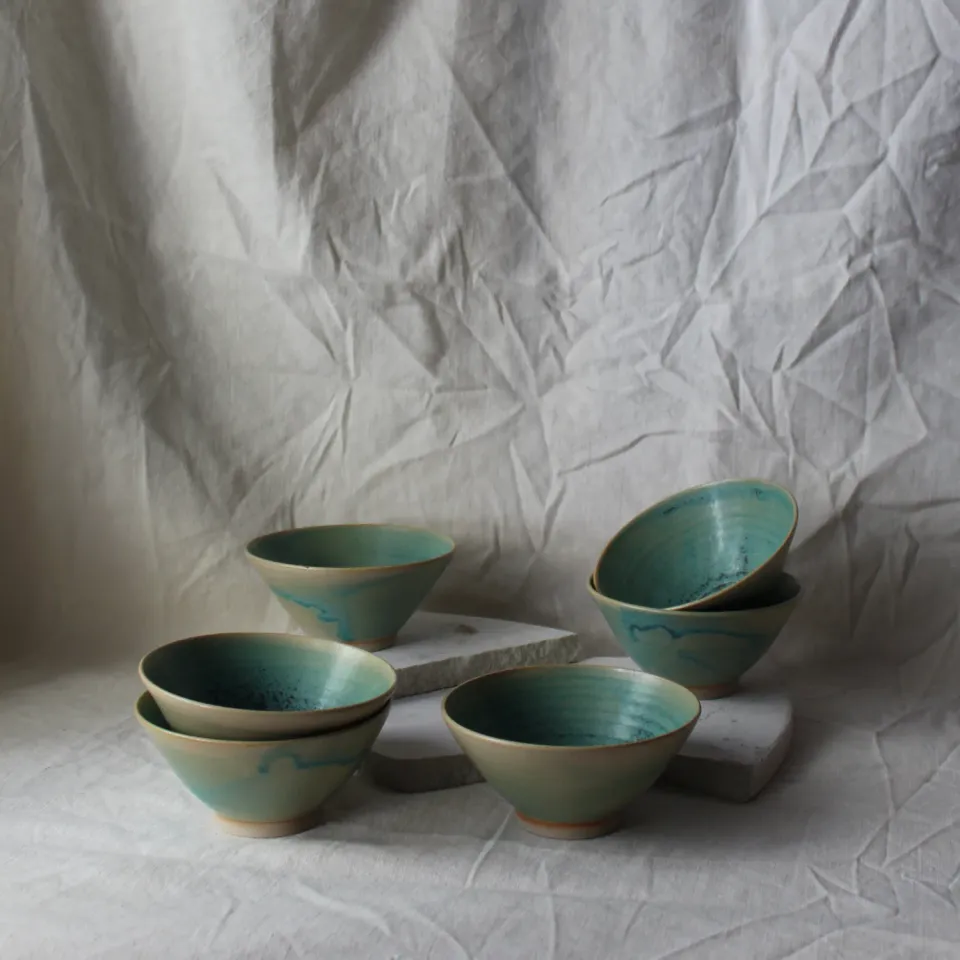 Studio Delta Pottery Baia ciotolina grès turchese 12,5 cm