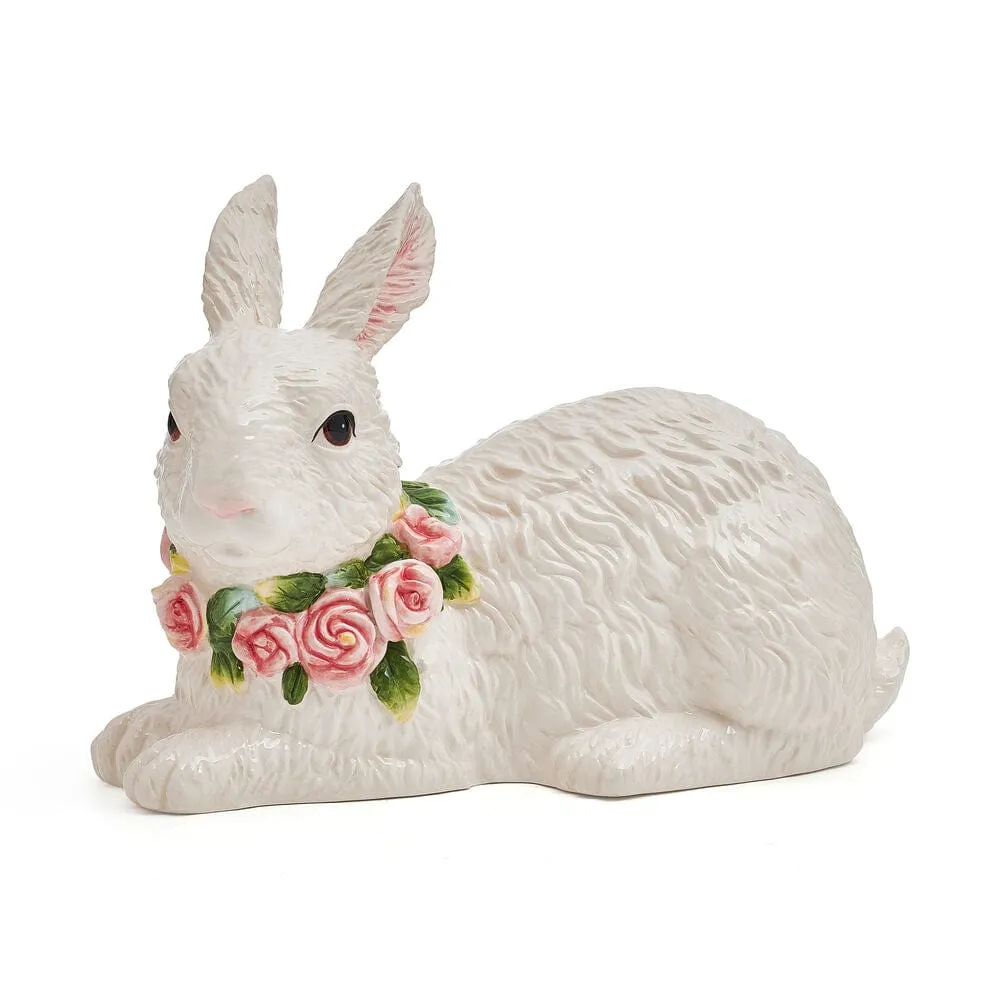Fitz and Floyd La Fleur Rabbit statuina coniglio sdraiato