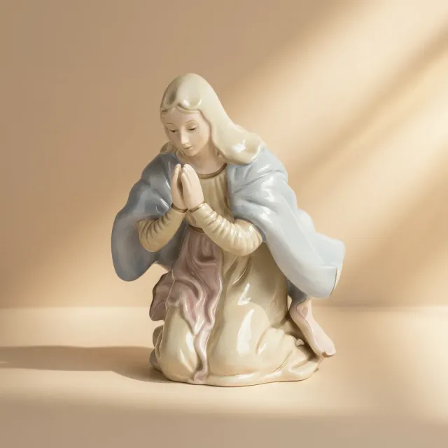 Fitz and Floyd Nativity Maria statuina presepe 16 cm dipinta a mano
