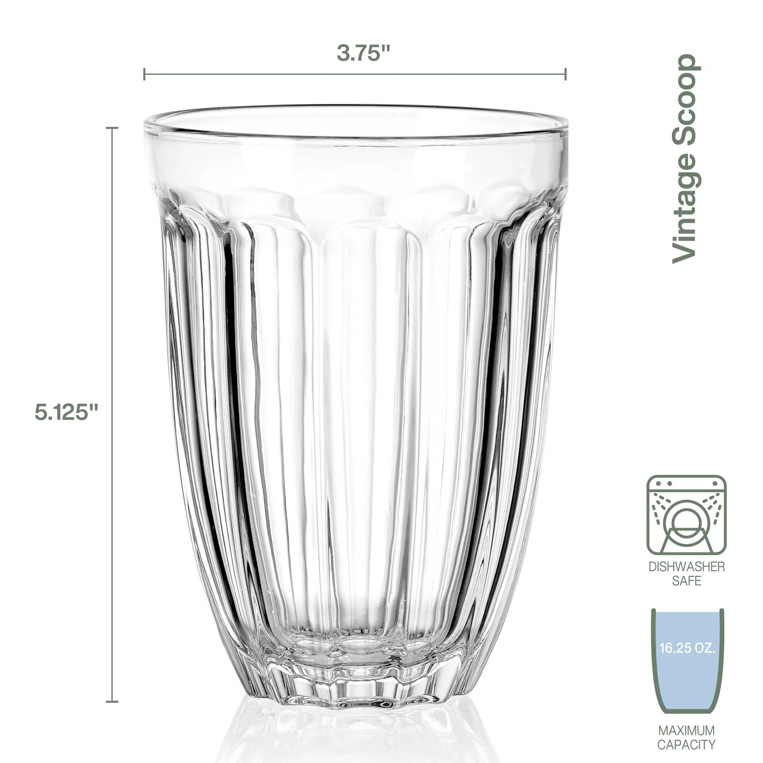 Fitz and Floyd Vintage Scoop bicchieri highball vetro 4 pezzi