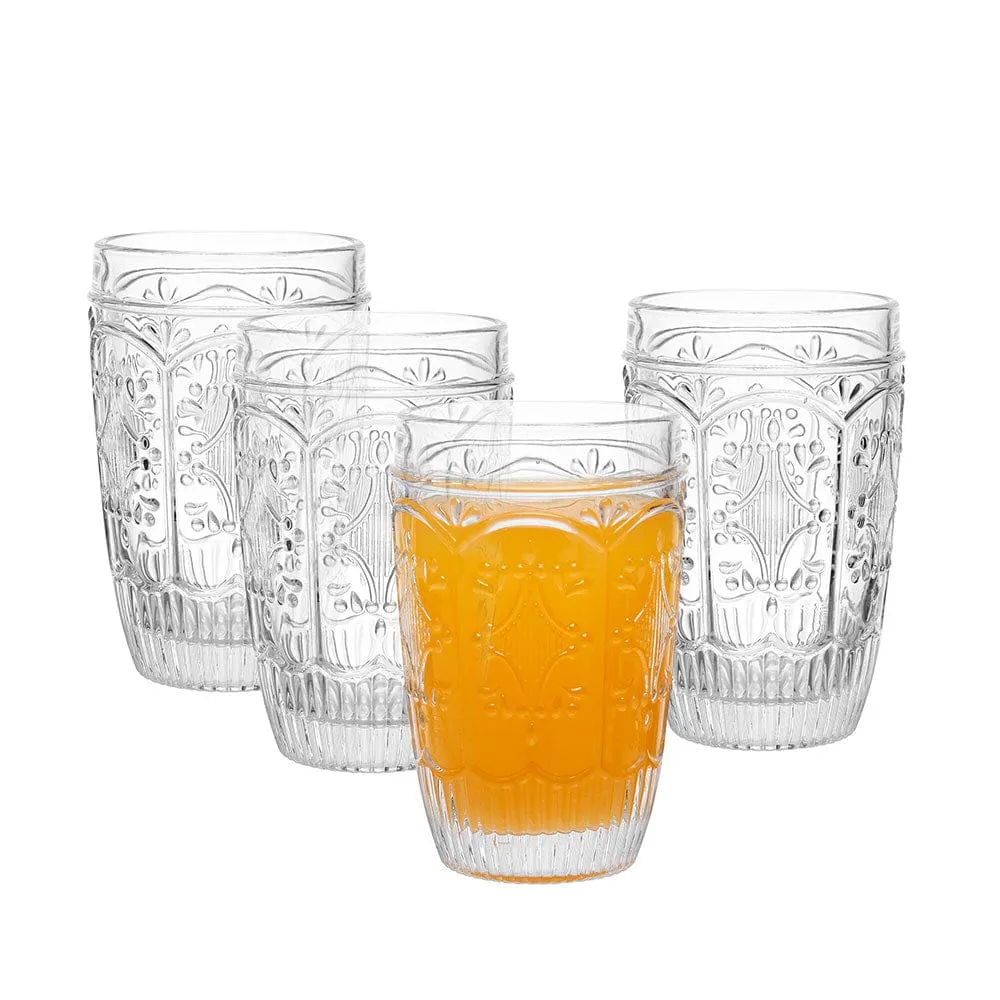 Fitz and Floyd Trestle Highball bicchieri set 4 trasparenti vetro