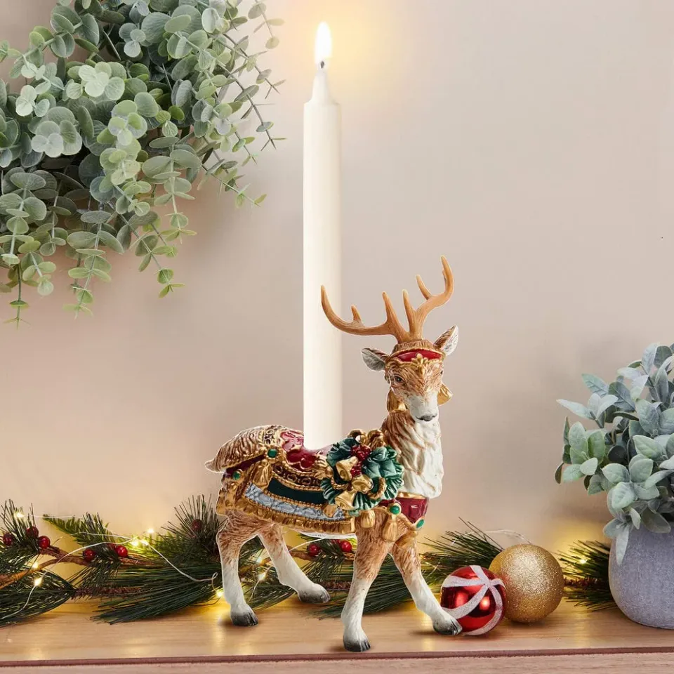 Fitz and Floyd Noel Holiday portacandele cervo terracotta