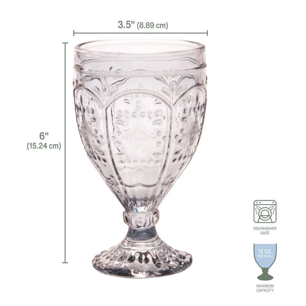Fitz and Floyd Trestle Goblets bicchieri set 4 fumo vetro