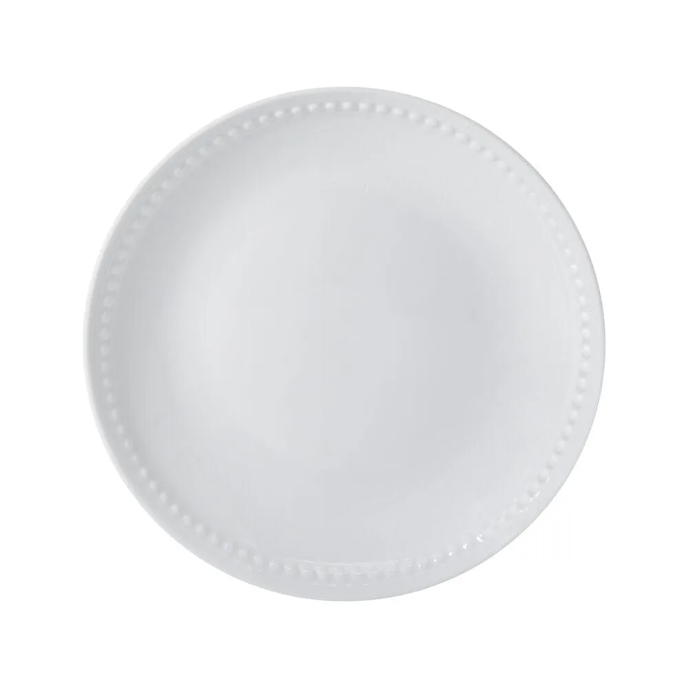 Fitz and Floyd Everyday White Beaded piatti insalata set 4 porcellana