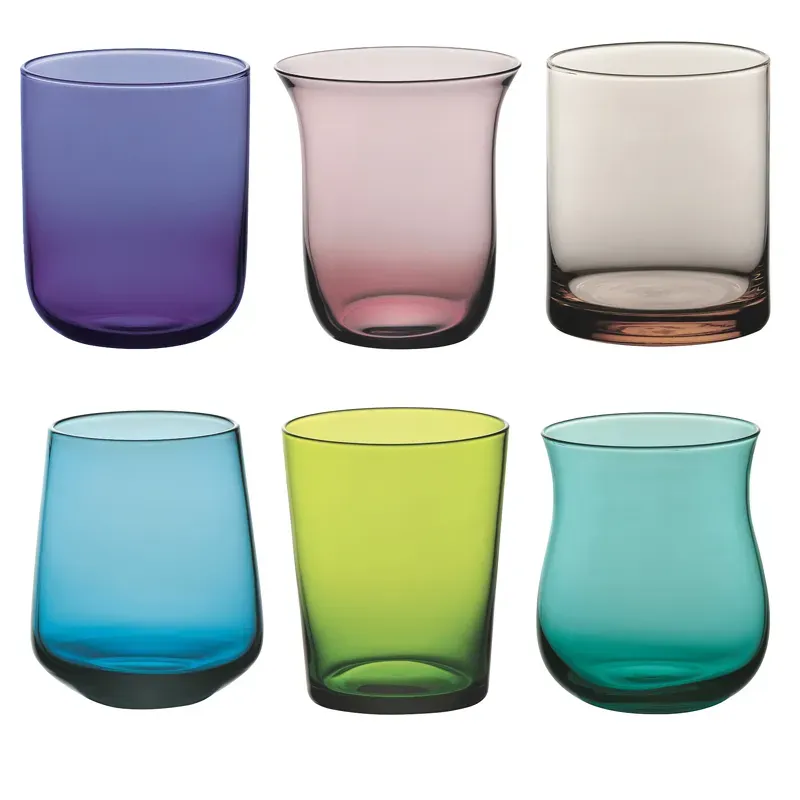Diseguale set 6 bicchieri tumbler colorati