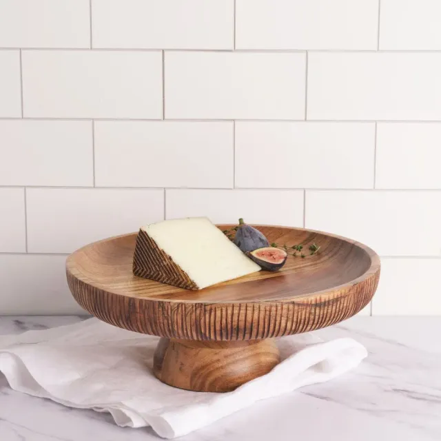 Fitz and Floyd Caleb alzata torta legno acacia 30 cm
