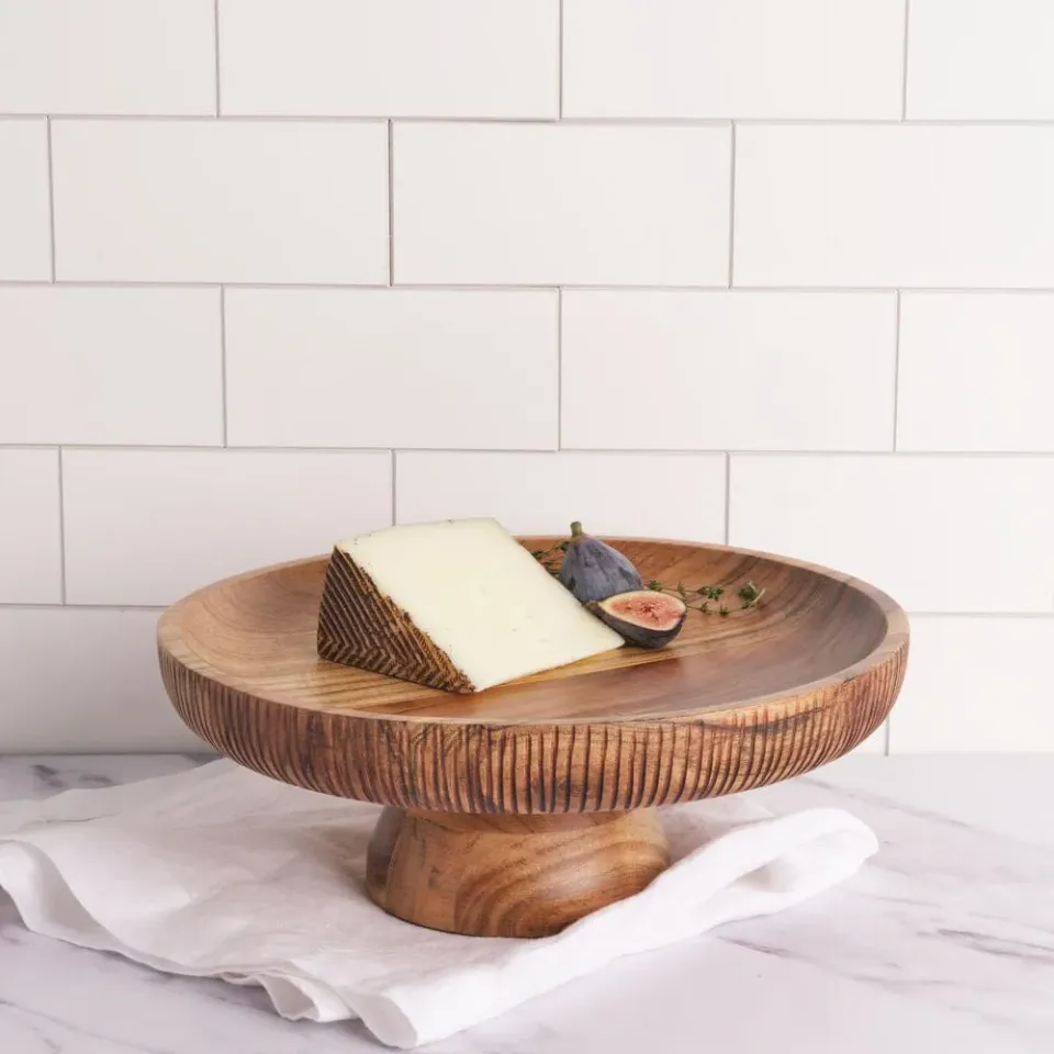 Fitz and Floyd Caleb alzata torta legno acacia 30 cm