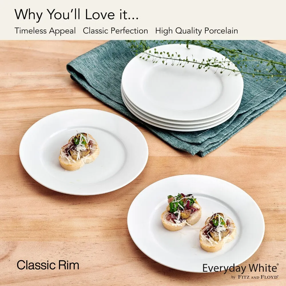 Fitz and Floyd Everyday White Classic Rim piatti antipasto set 6