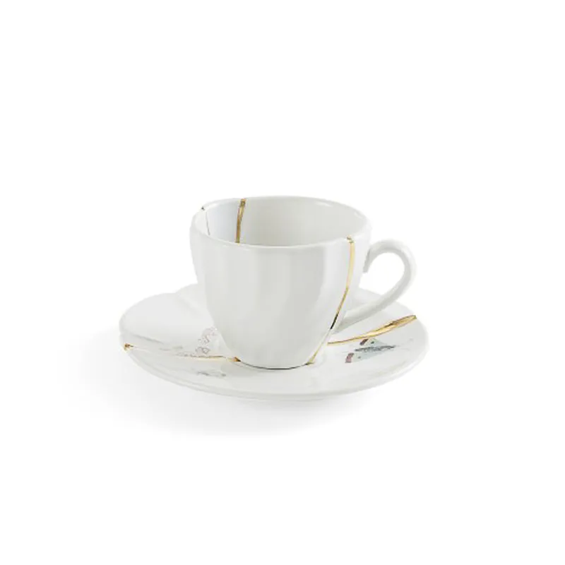 Seletti Kintsugi n.2 tazzina caffè piattino oro