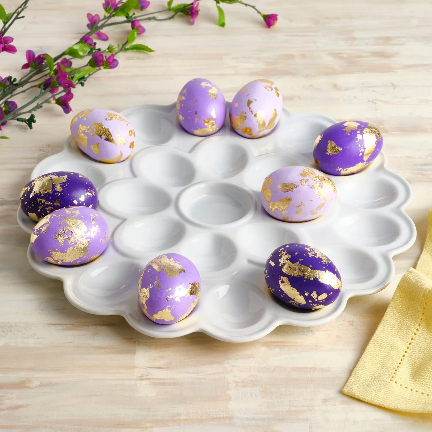 Fitz and Floyd Everyday White Flower Egg vassoio uova 35 cm