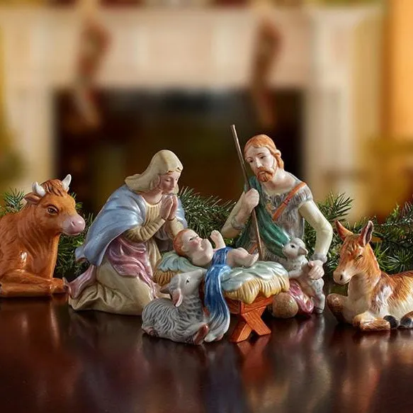Fitz and Floyd Nativity Maria statuina presepe 16 cm dipinta a mano