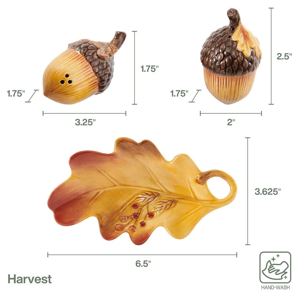 Fitz and Floyd Harvest set sale e pepe ghianda con vassoio