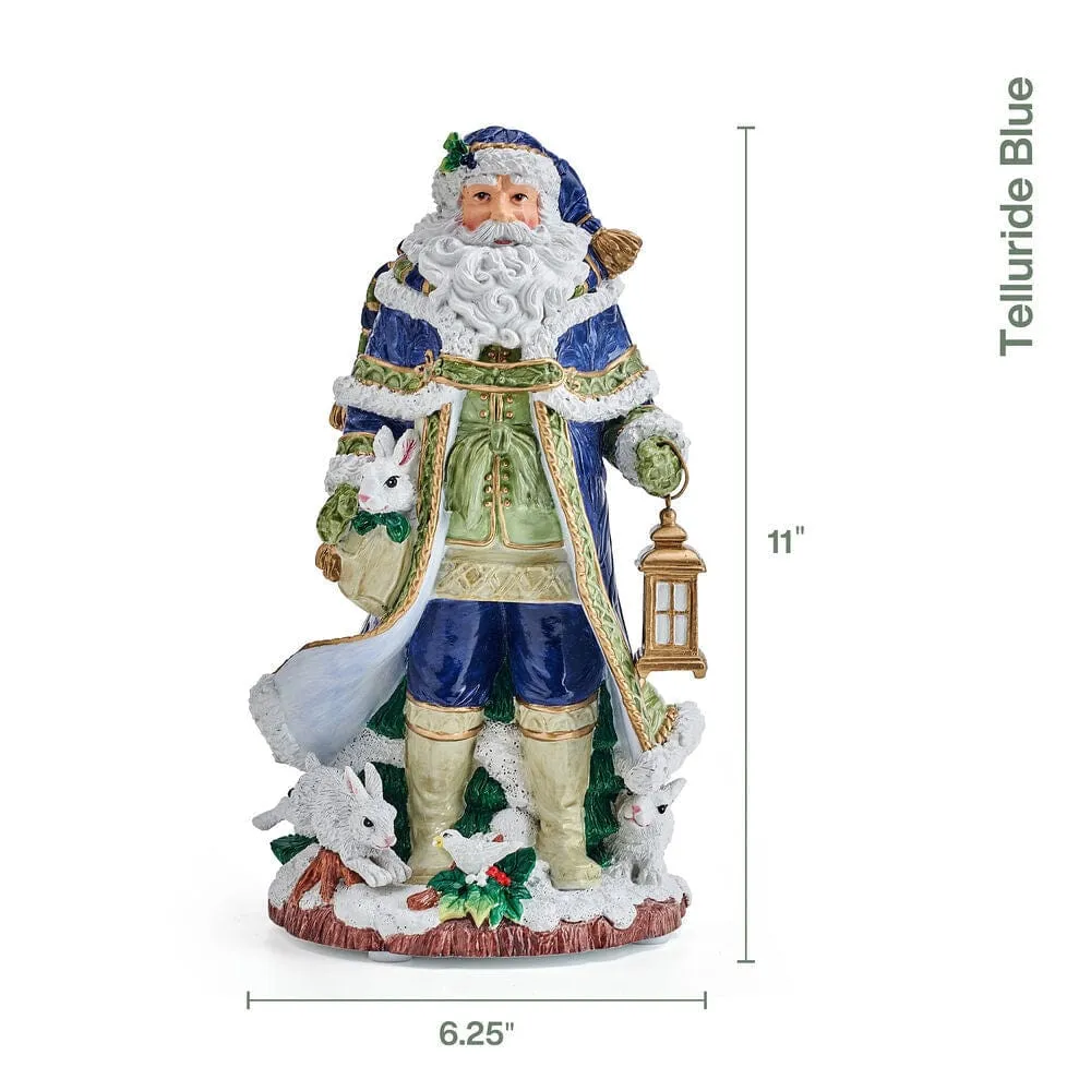 Fitz and Floyd Telluride Blue carillon Babbo Natale resina 28 cm