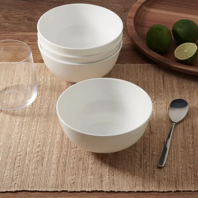 Fitz and Floyd Nevaeh White Classic Rim ciotole zuppa 4 pezzi