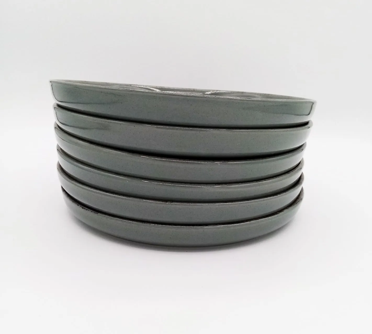 Pure Living Rustic Set 6 Piatti Colazione Blu Fumo Ceramica
