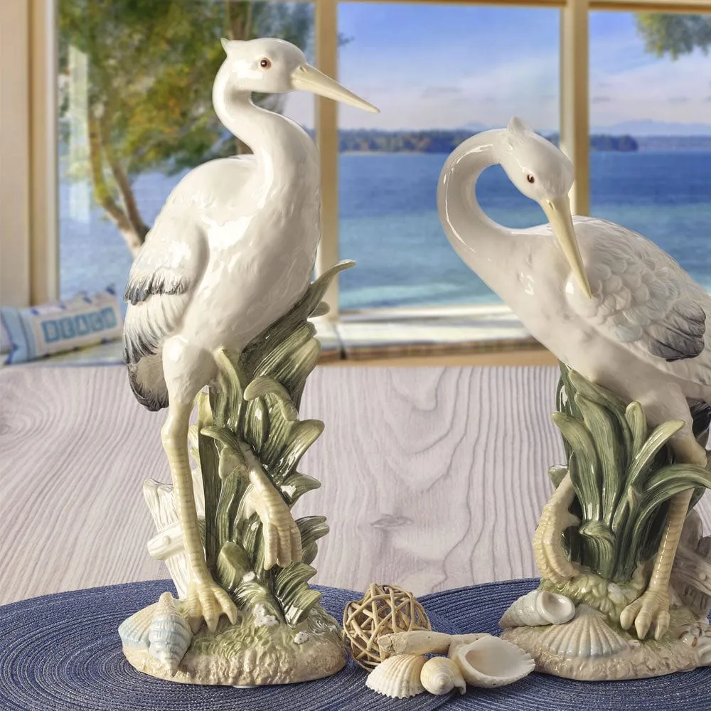 Fitz and Floyd Newport Egret statua airone bianco 16 pollici