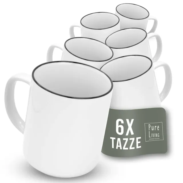 Pure Living Scandi set 6 tazzine caffè bianche porcellana