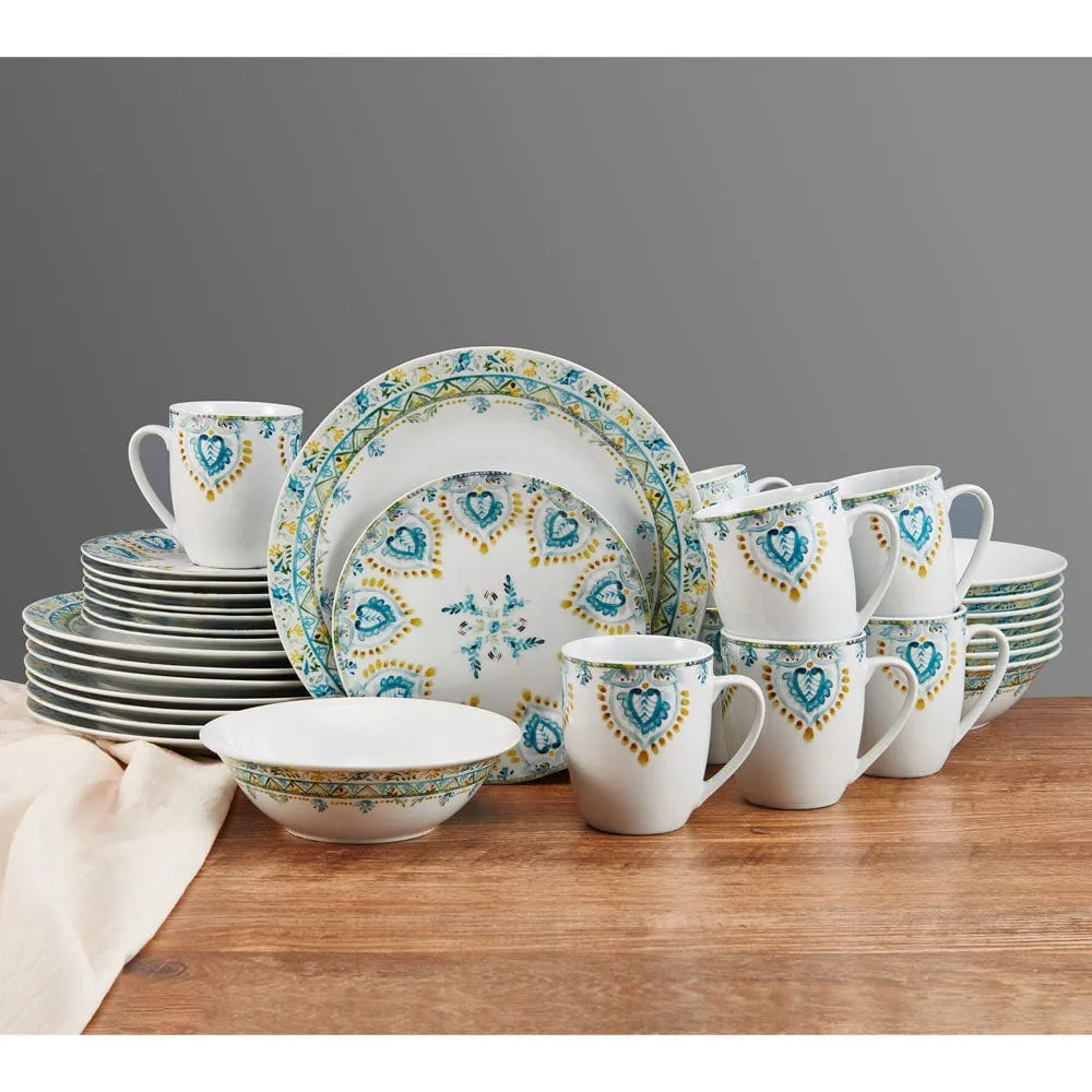 Fitz and Floyd Jodhpur Delight servizio piatti 32 pezzi porcellana