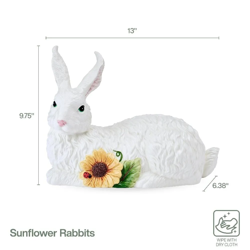 Fitz and Floyd Rabbits statuetta coniglio girasole maiolica