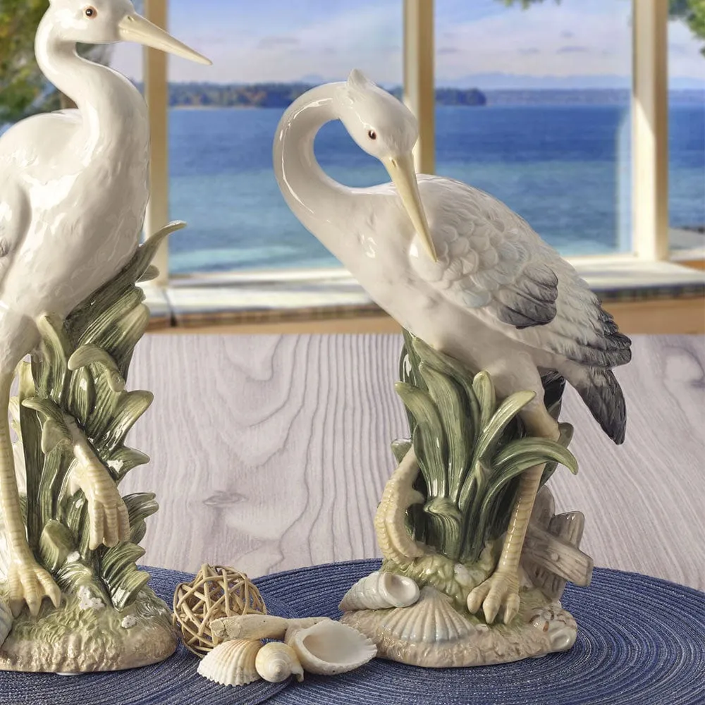Fitz and Floyd Newport Home Tall Egret Facing Backward 14.25 statuetta 36 cm
