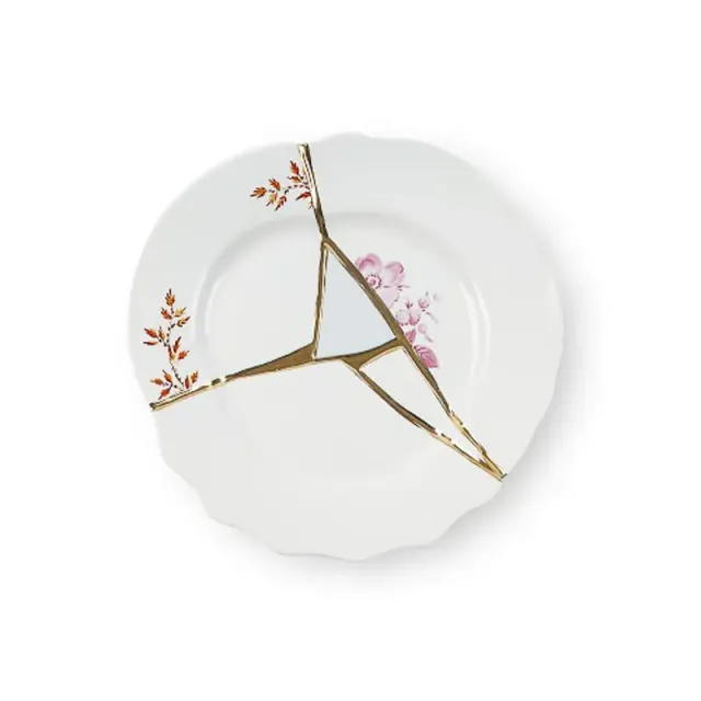 Seletti Kintsugi Piatto Dessert n.1 porcellana oro