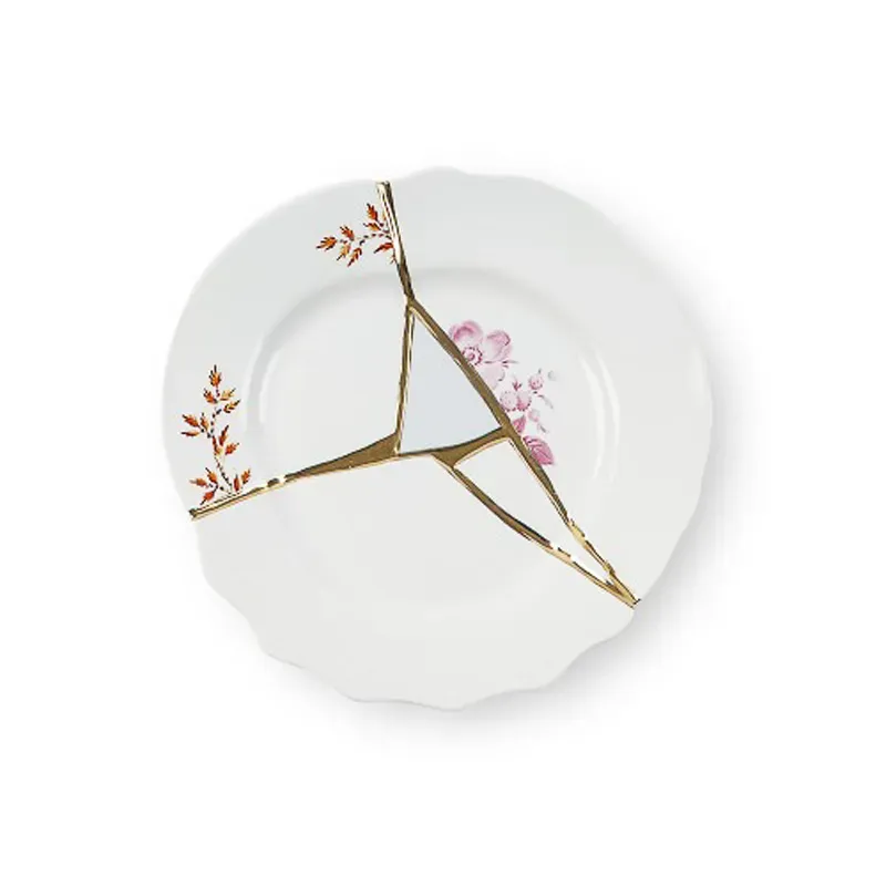 Seletti Kintsugi Piatto Dessert n.1 porcellana oro