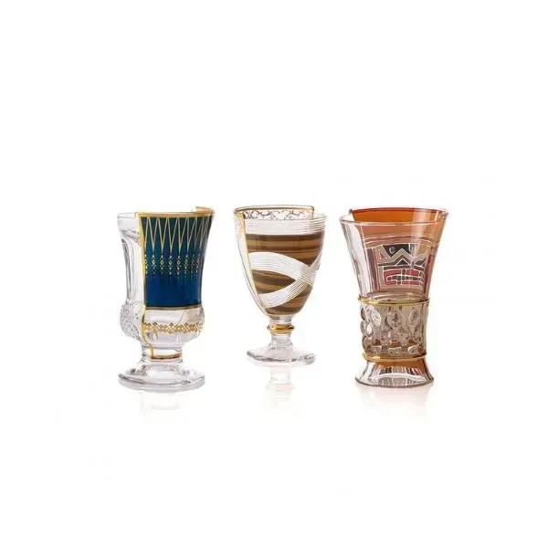 Seletti Hybrid Pannotia set 3 bicchieri vetro