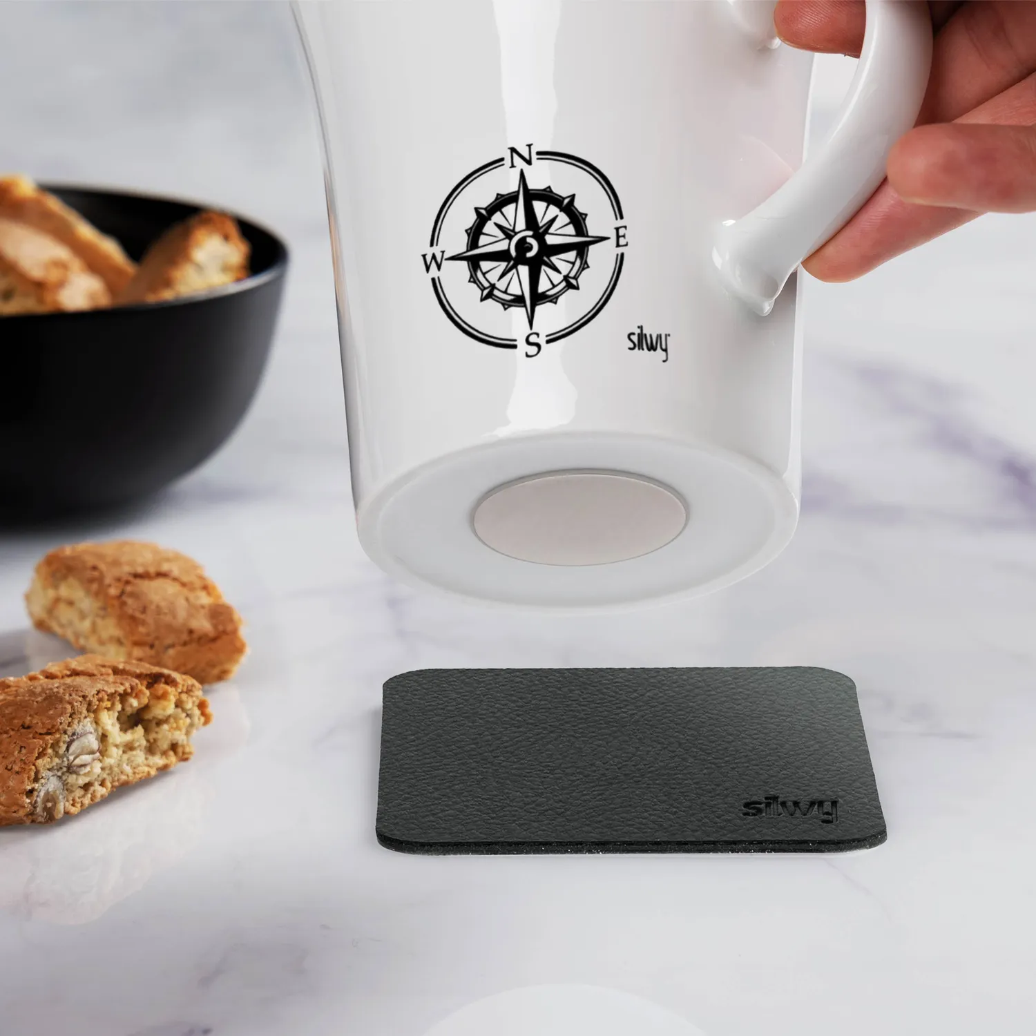 Silwy Travel Lust tazze magnetiche porcellana con pad