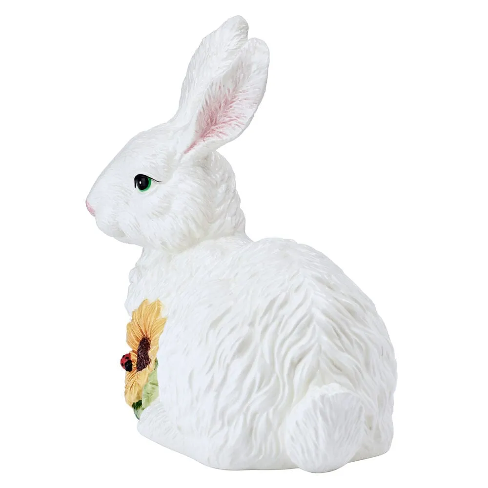 Fitz and Floyd Rabbits statuetta coniglio girasole maiolica