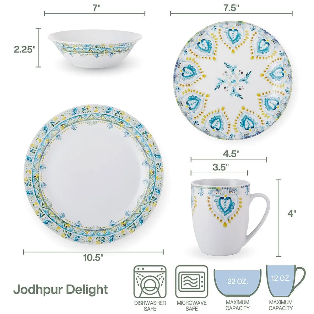 Fitz and Floyd Jodhpur Delight servizio piatti 32 pezzi porcellana
