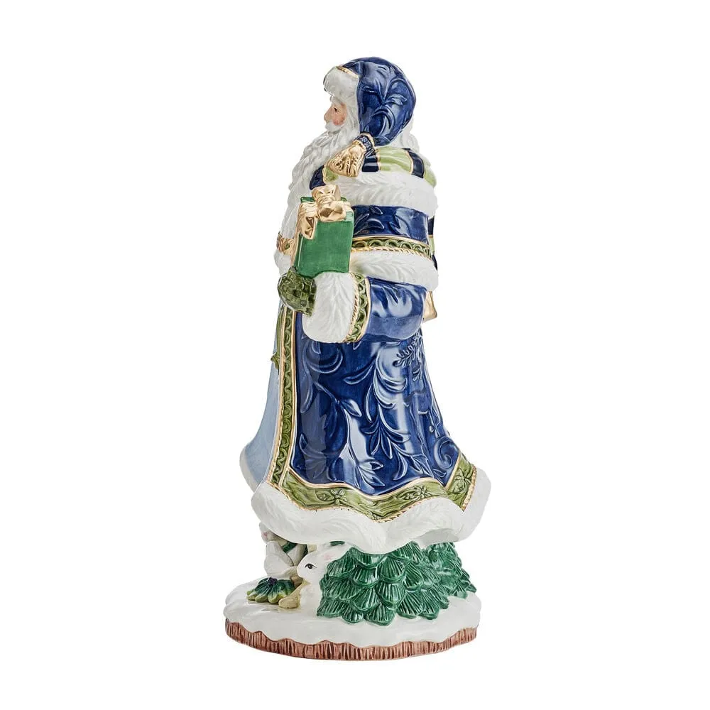 Fitz and Floyd Telluride Studio Blue Santa statuetta blu 33 cm