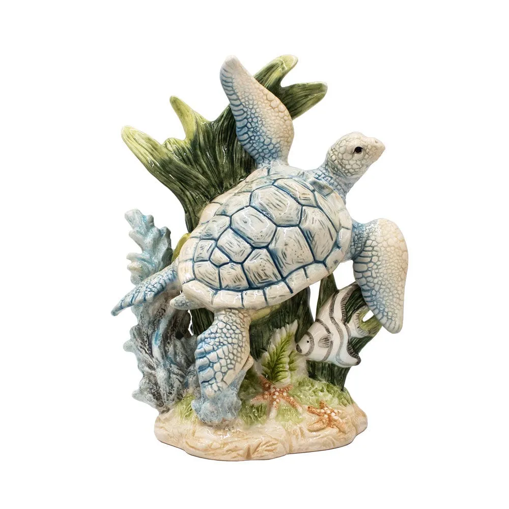 Fitz and Floyd Coastal Home Sea Turtle statuina tartaruga