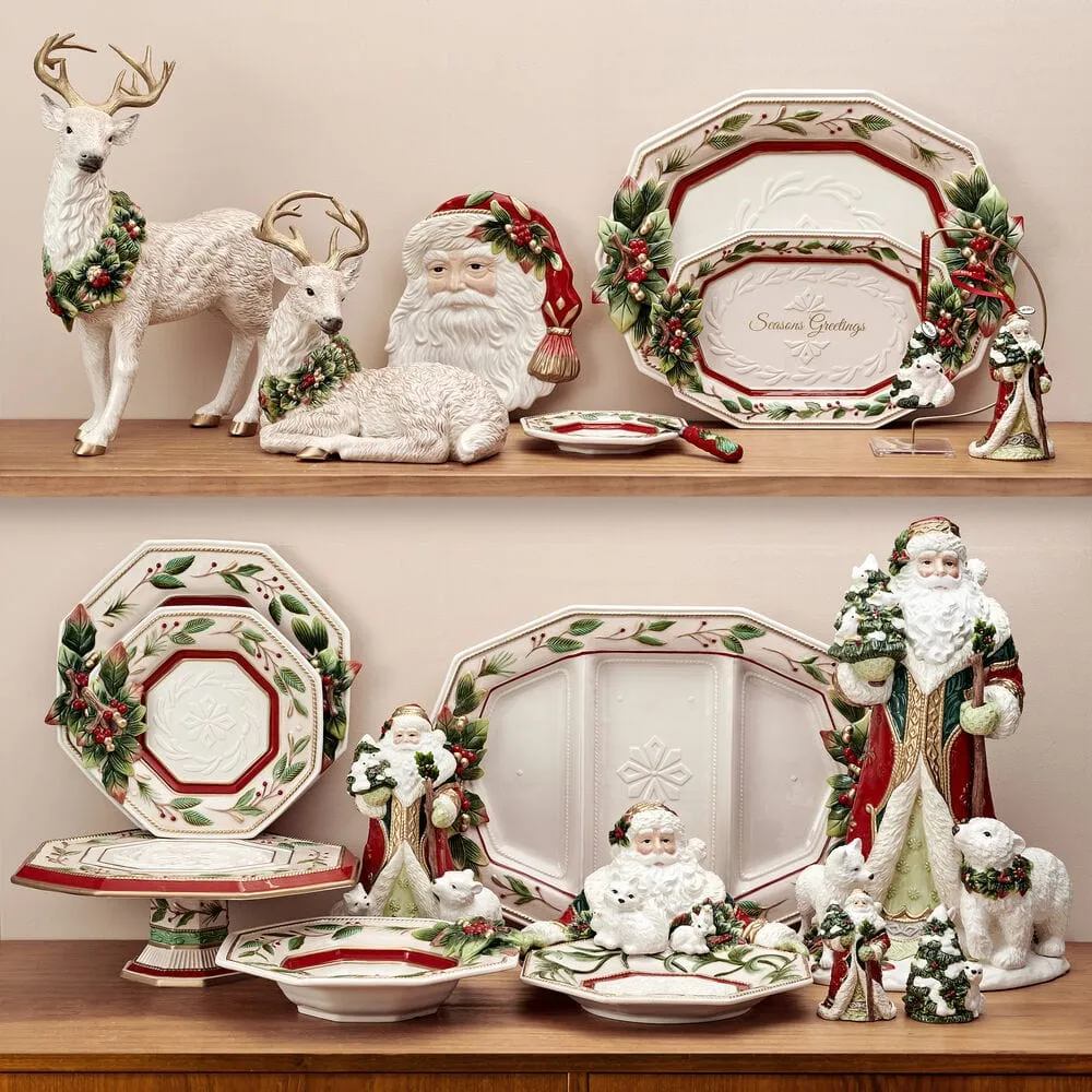 Fitz and Floyd Woodland Holiday vassoio portata in ceramica