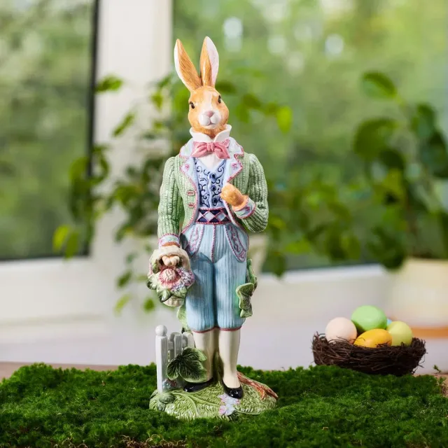 Fitz and Floyd Jardin statuetta coniglio maschio ceramica 40 cm