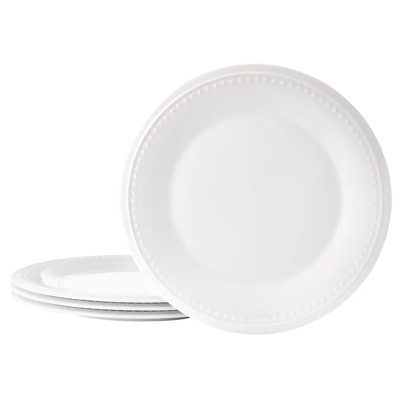 Fitz and Floyd Nevaeh White piatti piani bianchi set 4 perle