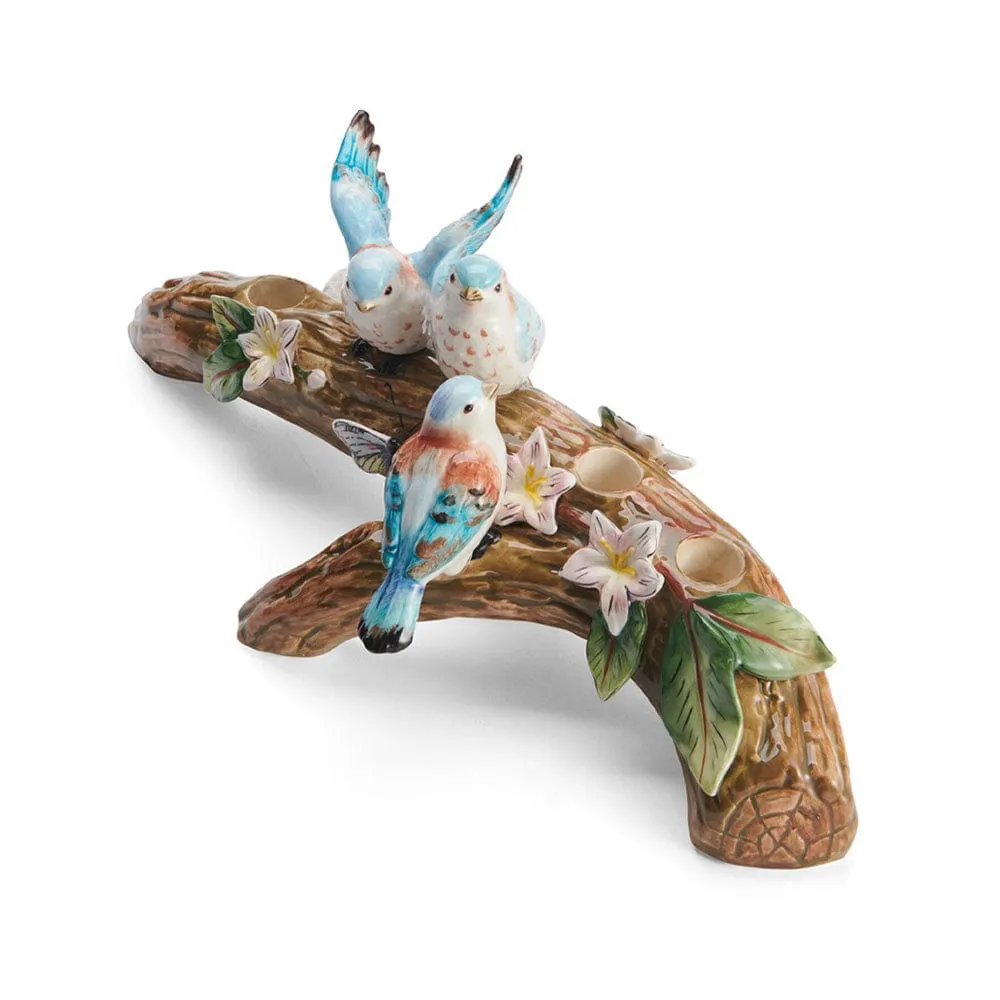 Fitz and Floyd Toulouse Bird portacandele 3 posti ceramica