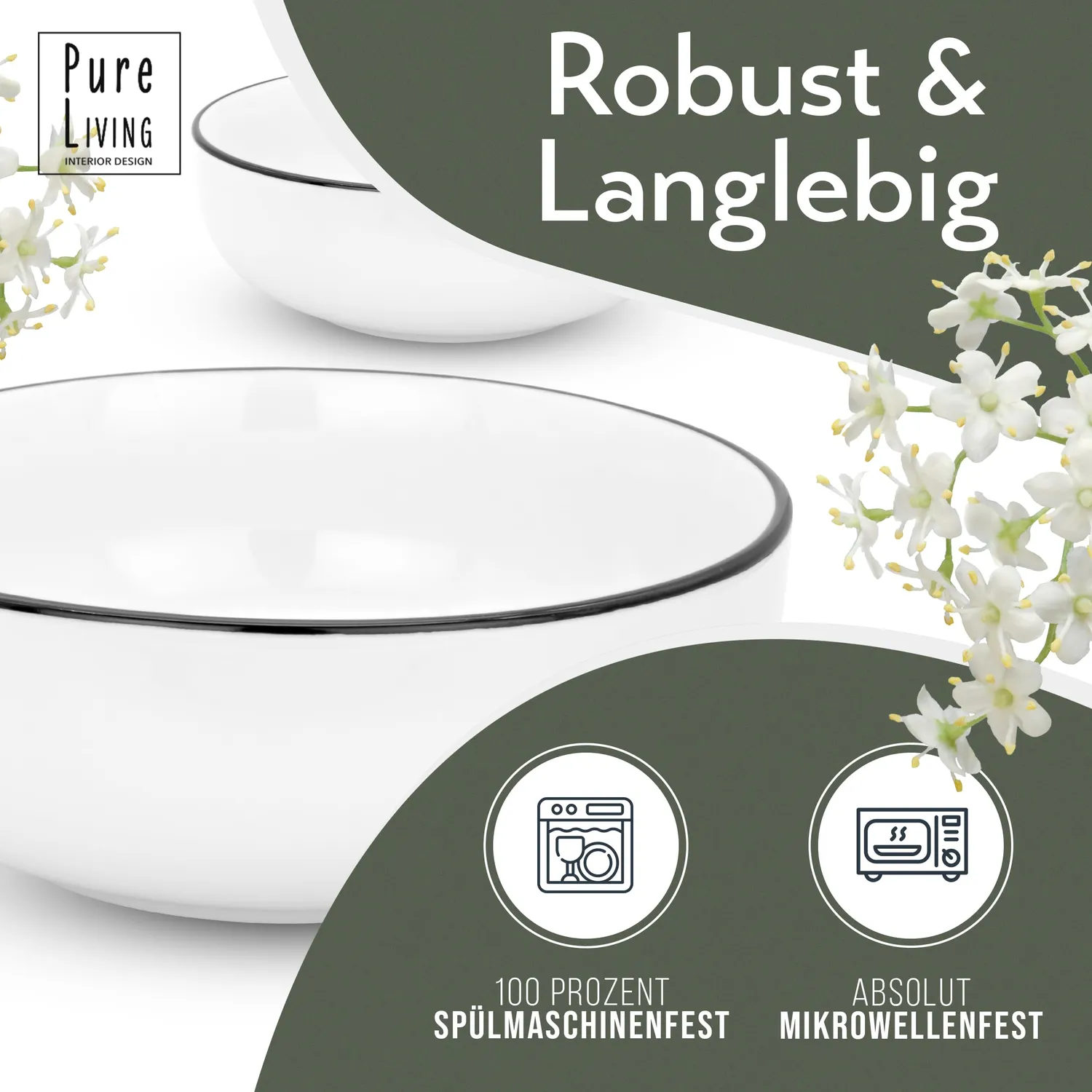 Pure Living Scandi servizio 12 persone porcellana 36 pezzi