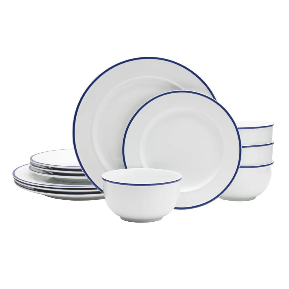 Fitz and Floyd Everyday Bistro servizio piatti 12pz blu