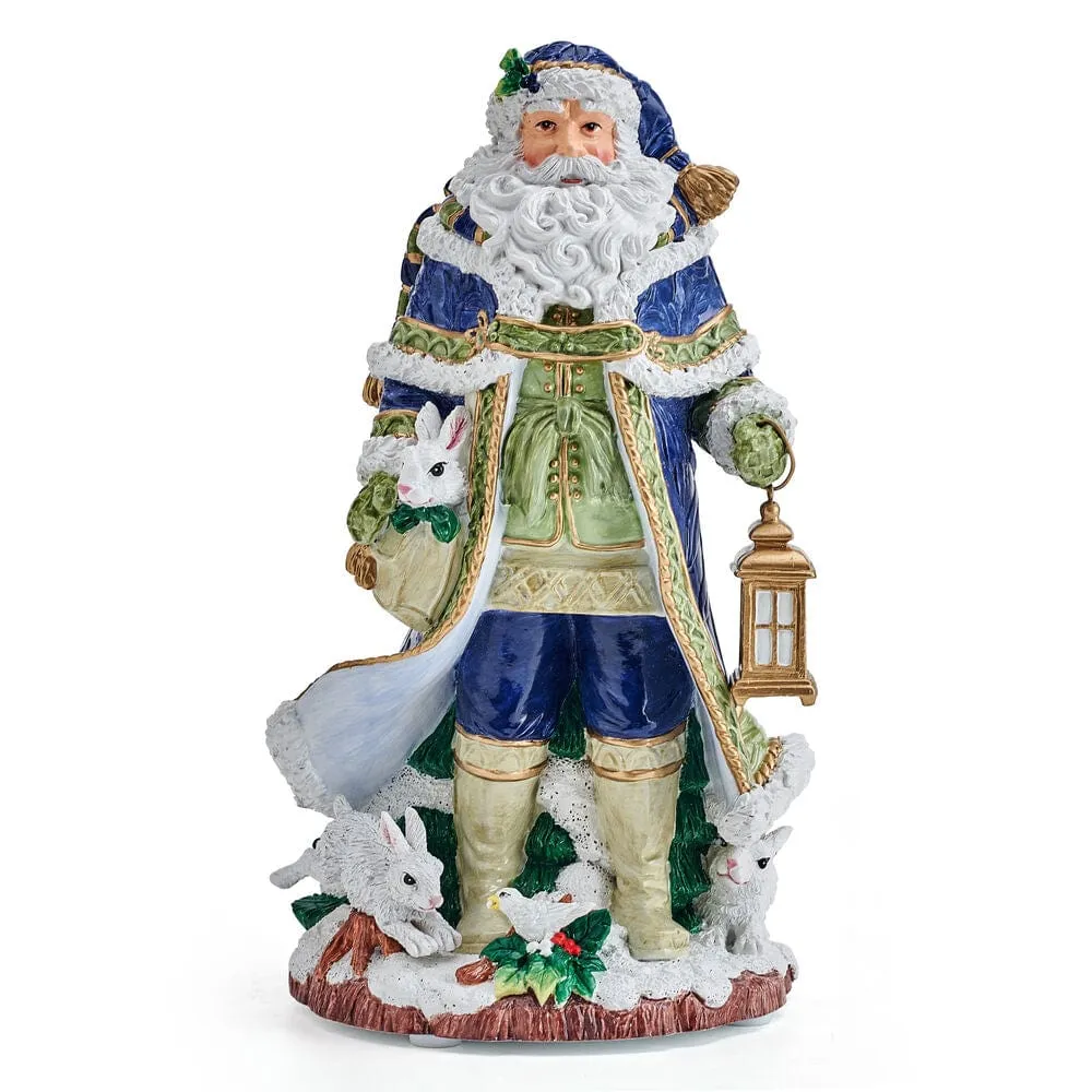 Fitz and Floyd Telluride Blue carillon Babbo Natale resina 28 cm